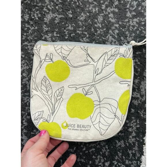 Juice Beauty Cotton Canvas Makeup Travel Bag NWOT 6 x 6 - Picture 2 of 4